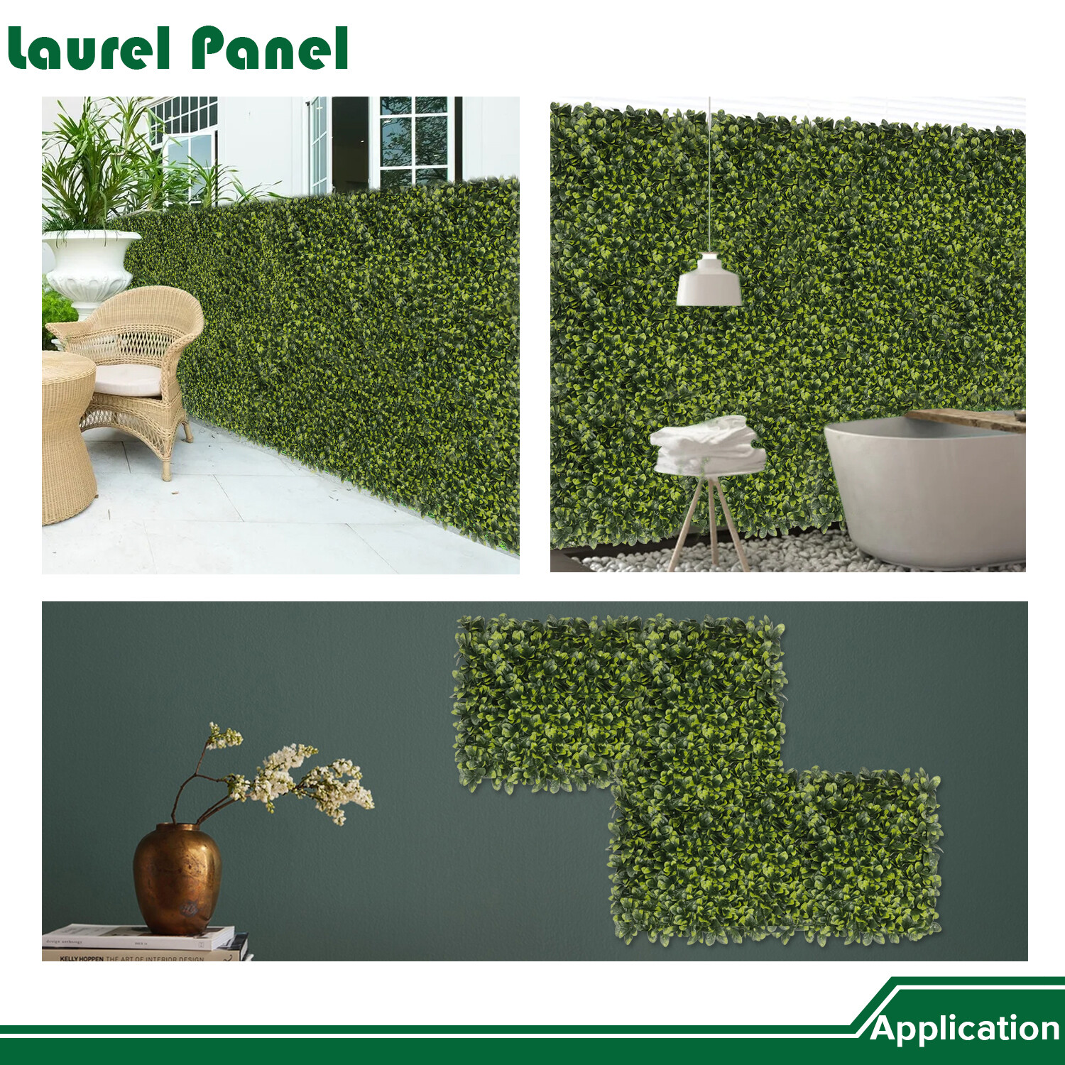20″ Artificial Faux Laurel Leaf Mats Greenery Home Festival Wall Decor Panel