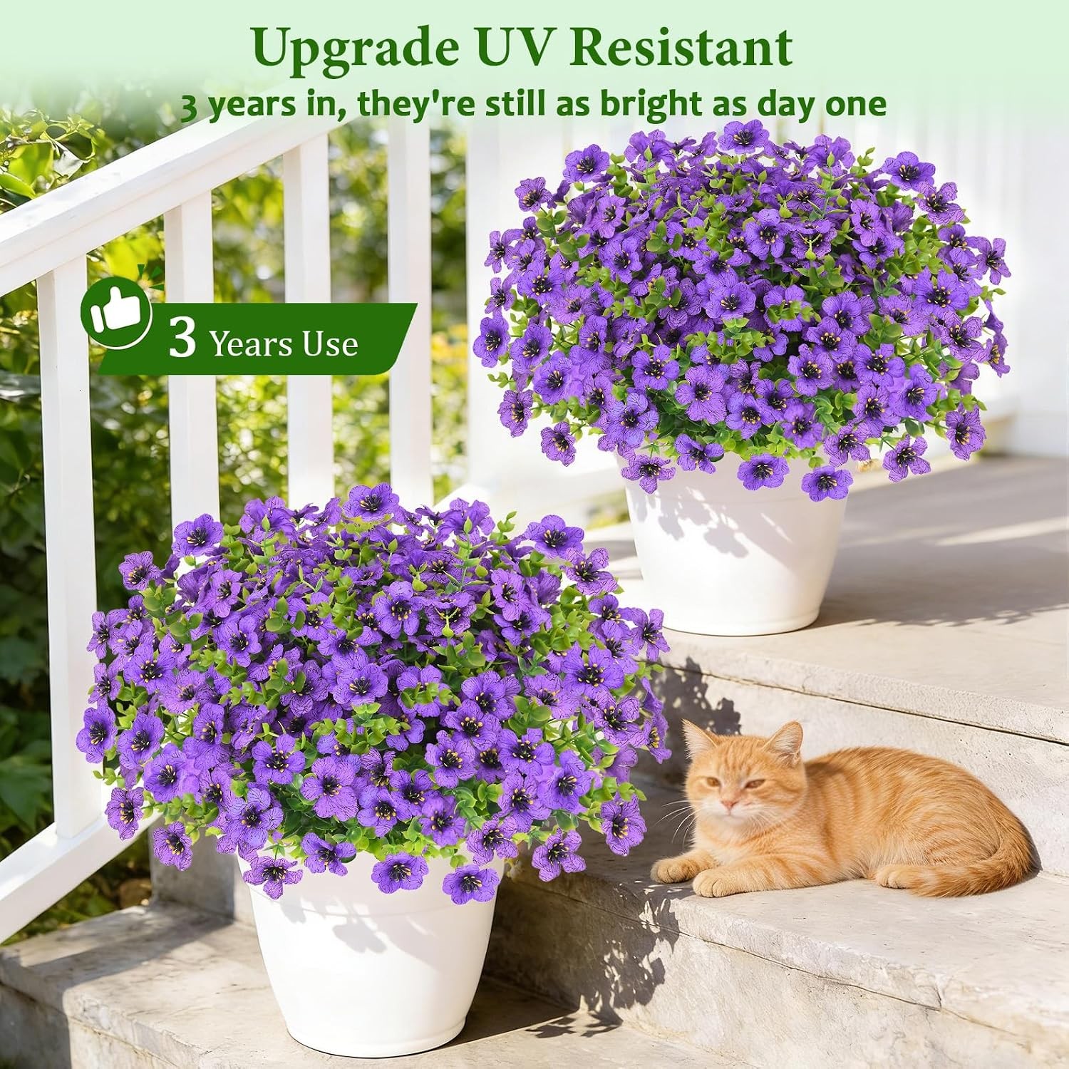 Artificial Flowers for Outdoors, 9 Bundles Artificial Plants & Flowers Outdoor,