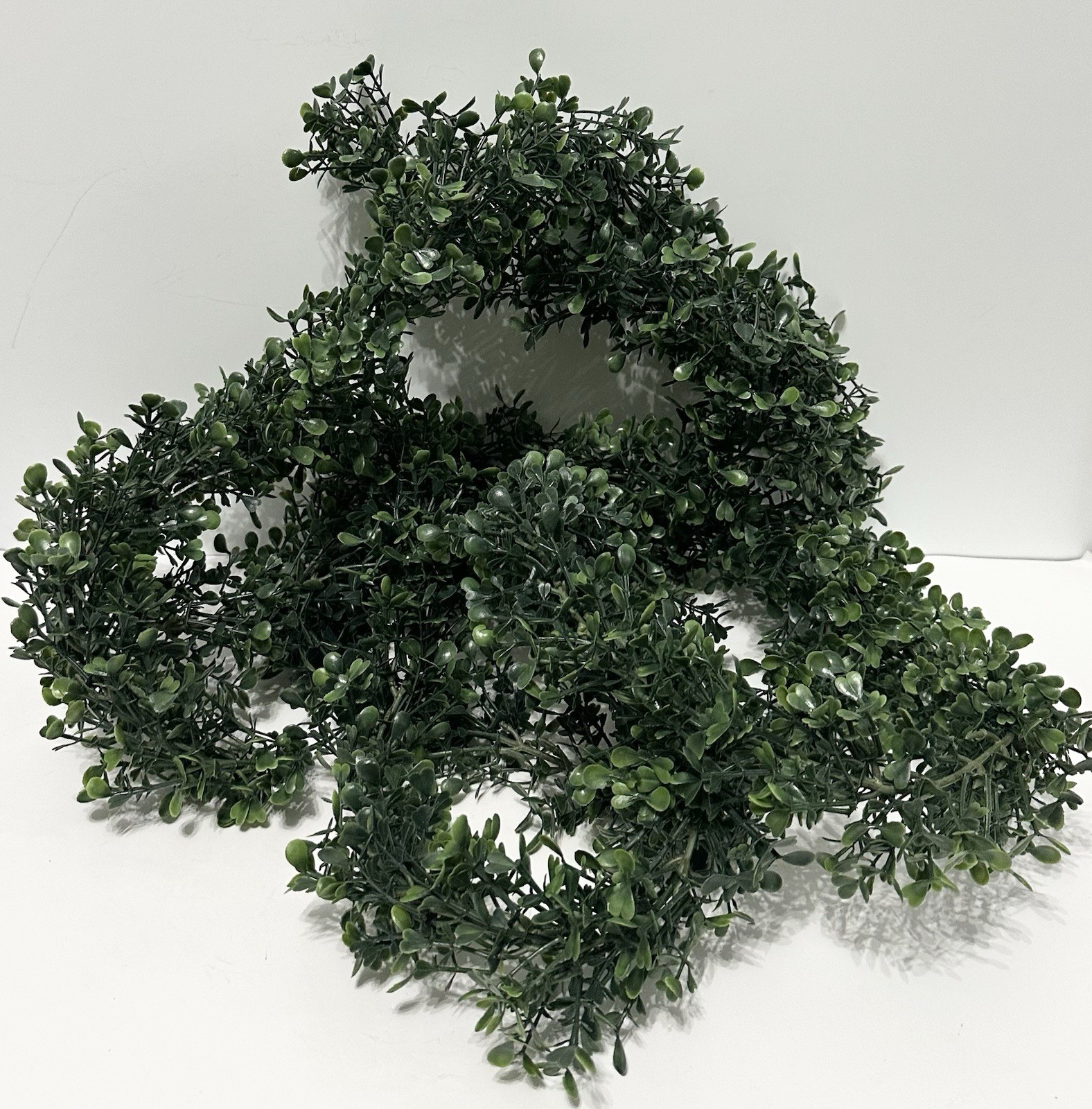 Faux Boxwood Garland, Synthetic Greenery, 3 Pieces, 12 Foot Each