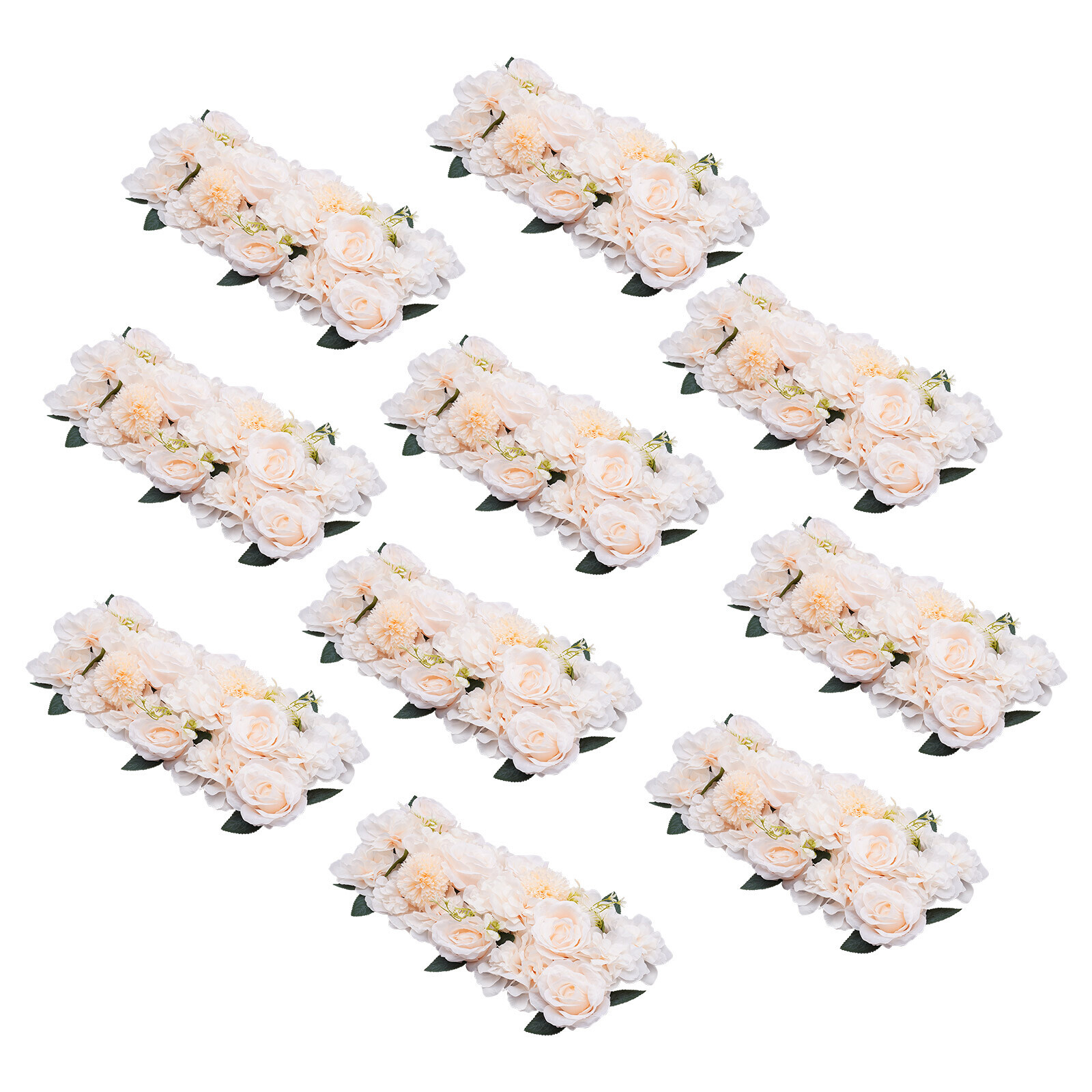 10 Pcs Dining Table Flower Centerpiece Champagne Silk Rose for Wedding 52*28cm