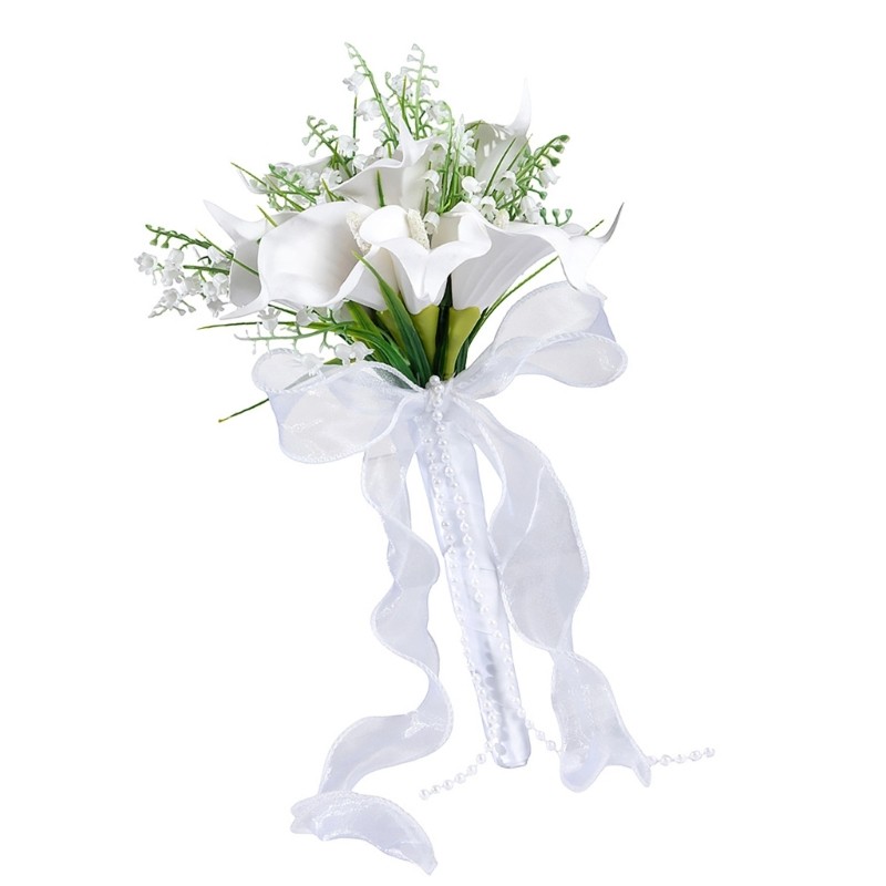 Gorgeous Silk Flower Handheld Bouquet Artificial Callalily Wedding Decoration