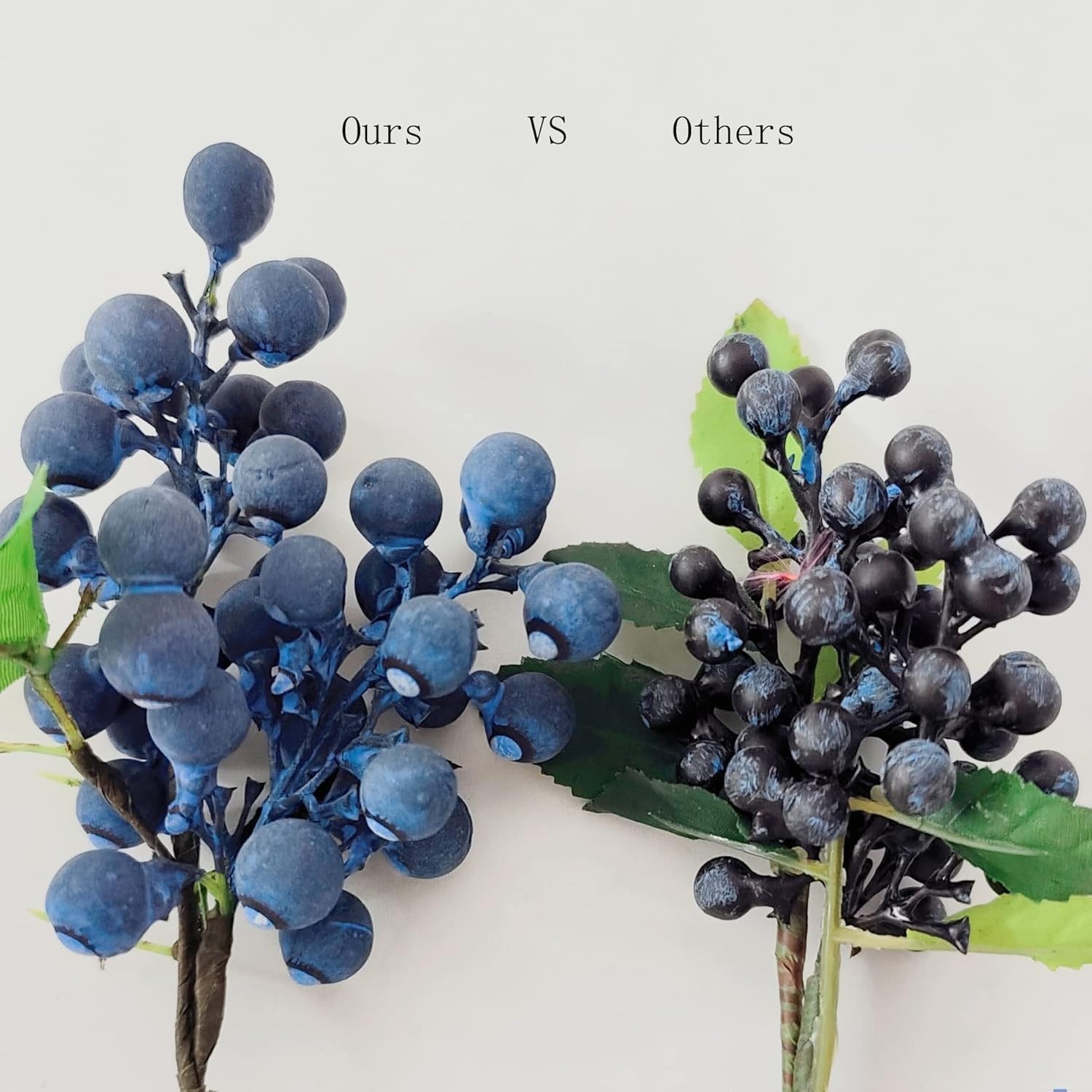 Elegant Blue Faux Fruit – Durable, Bendable Artificial Blueberries for Decor