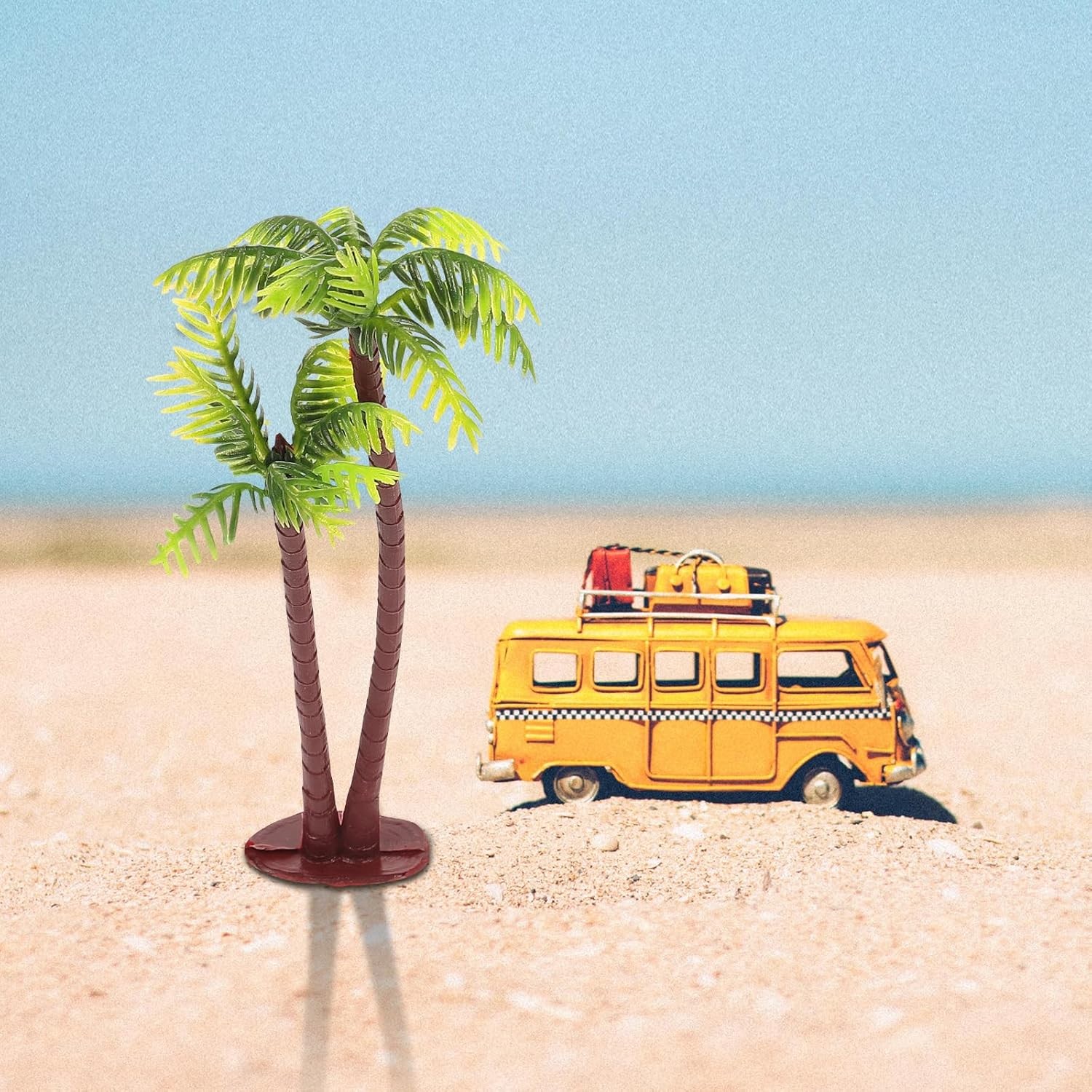 Amosfun 5Pcs Plastic Coconut Palm Model Trees Artificial As Shown