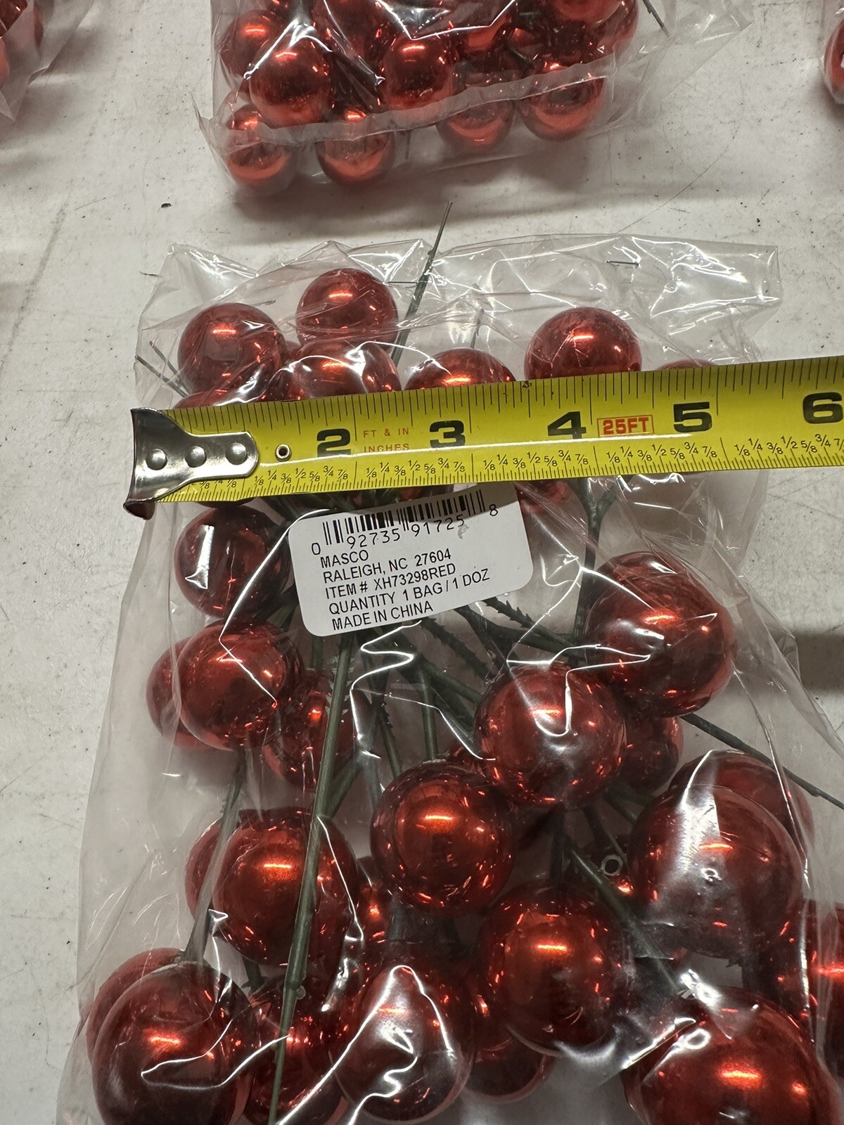 10 Dozen 30 MM Ball Cluster X3 Floral Arrangement Decorations Red