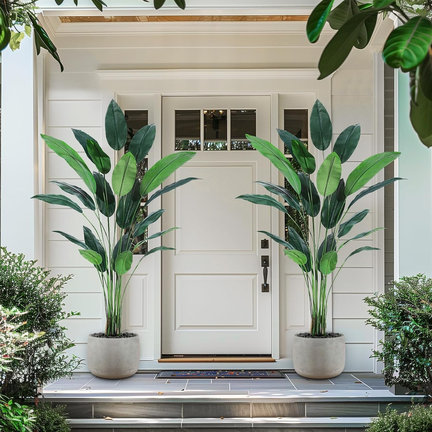 Artificial Bird of Paradise Plant 7 ft(84 in) Fake Palm Tree for Indoor Outdoor