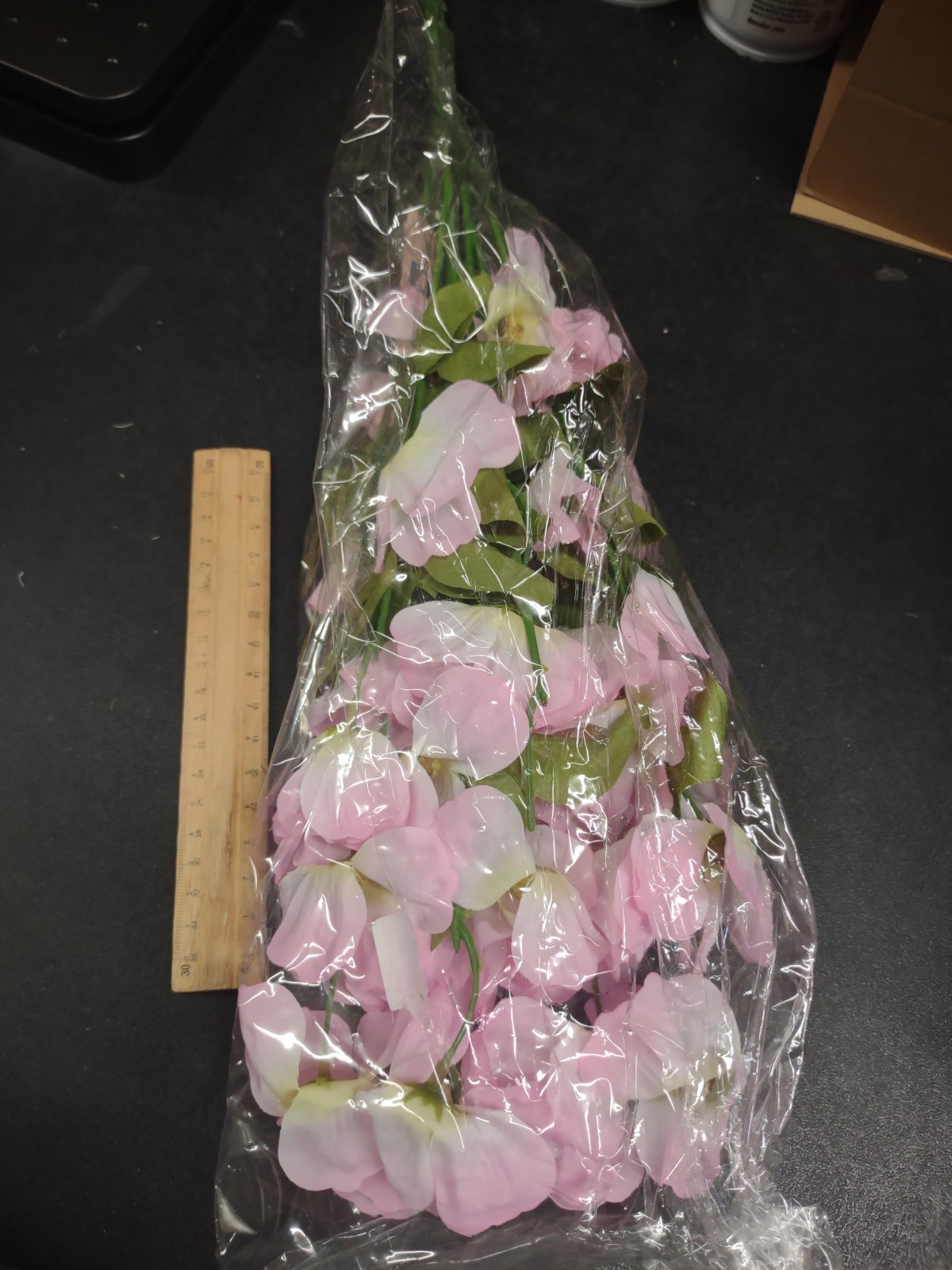 Silk Flower Bush with Pink Dogwood Blooms, 15 Inches w/15 Wired Stems + Leaves