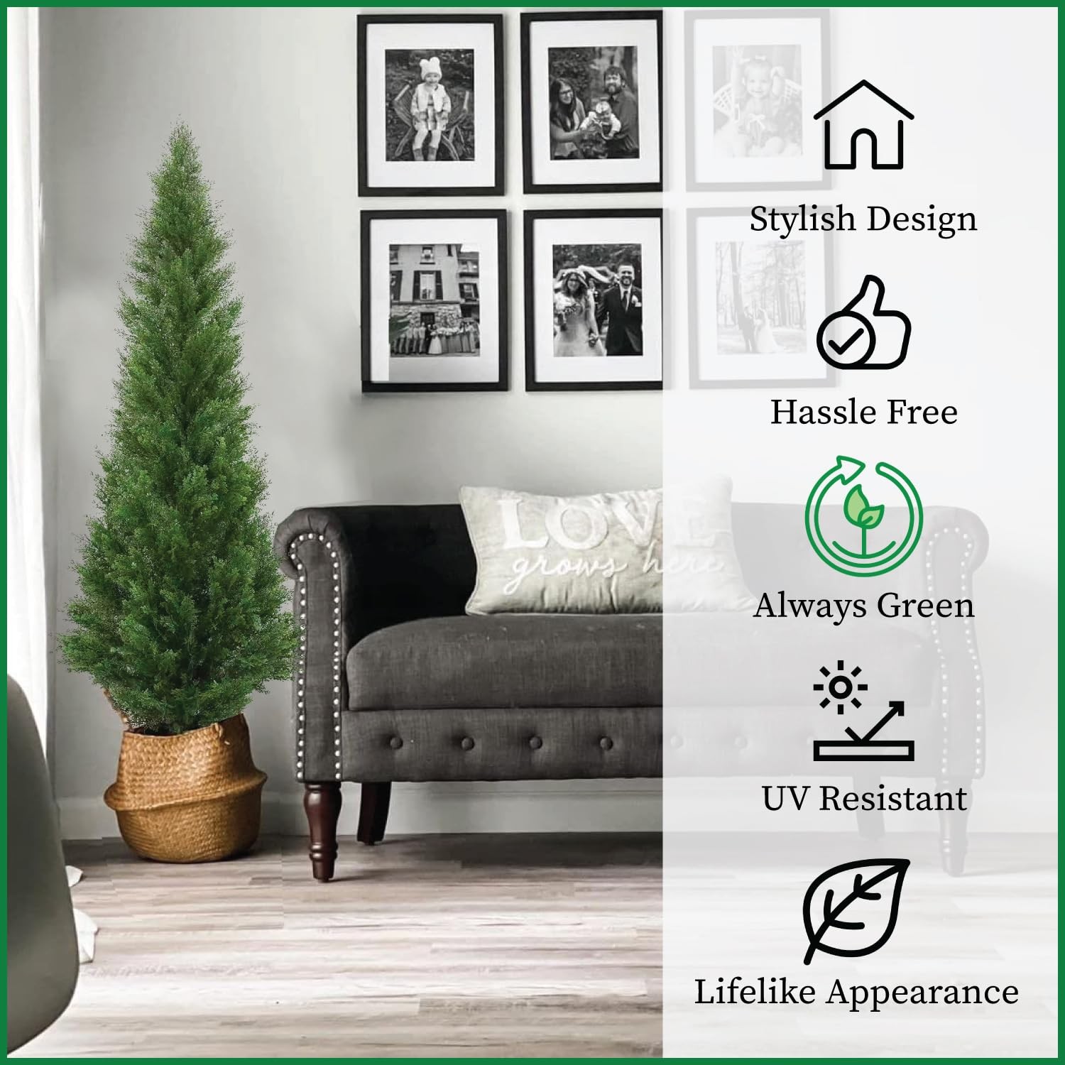 5 Foot Artificial Topiary Cedar Trees Potted Indoor Outdoor Plants