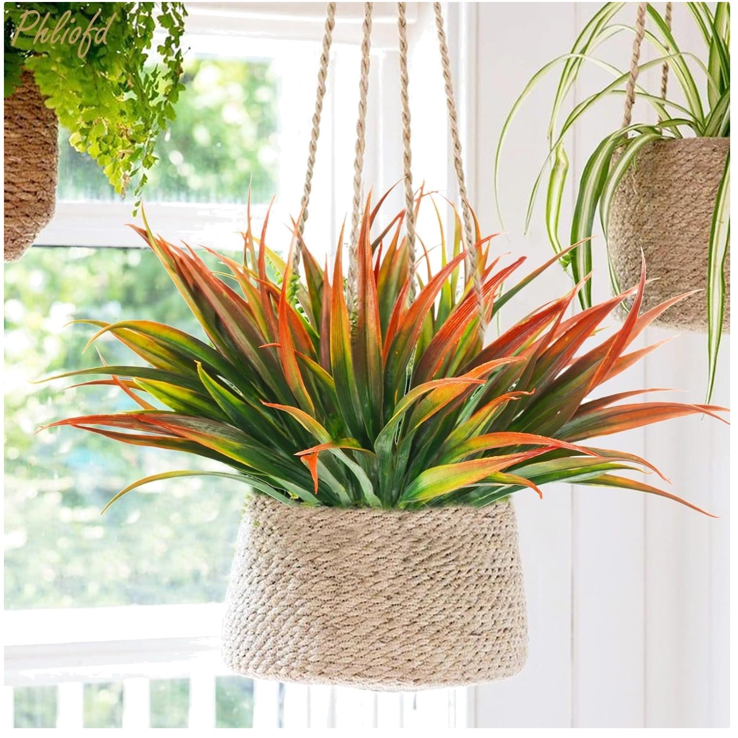 Plastic Fake Greenery Plants UV Resistant 32 Pcs