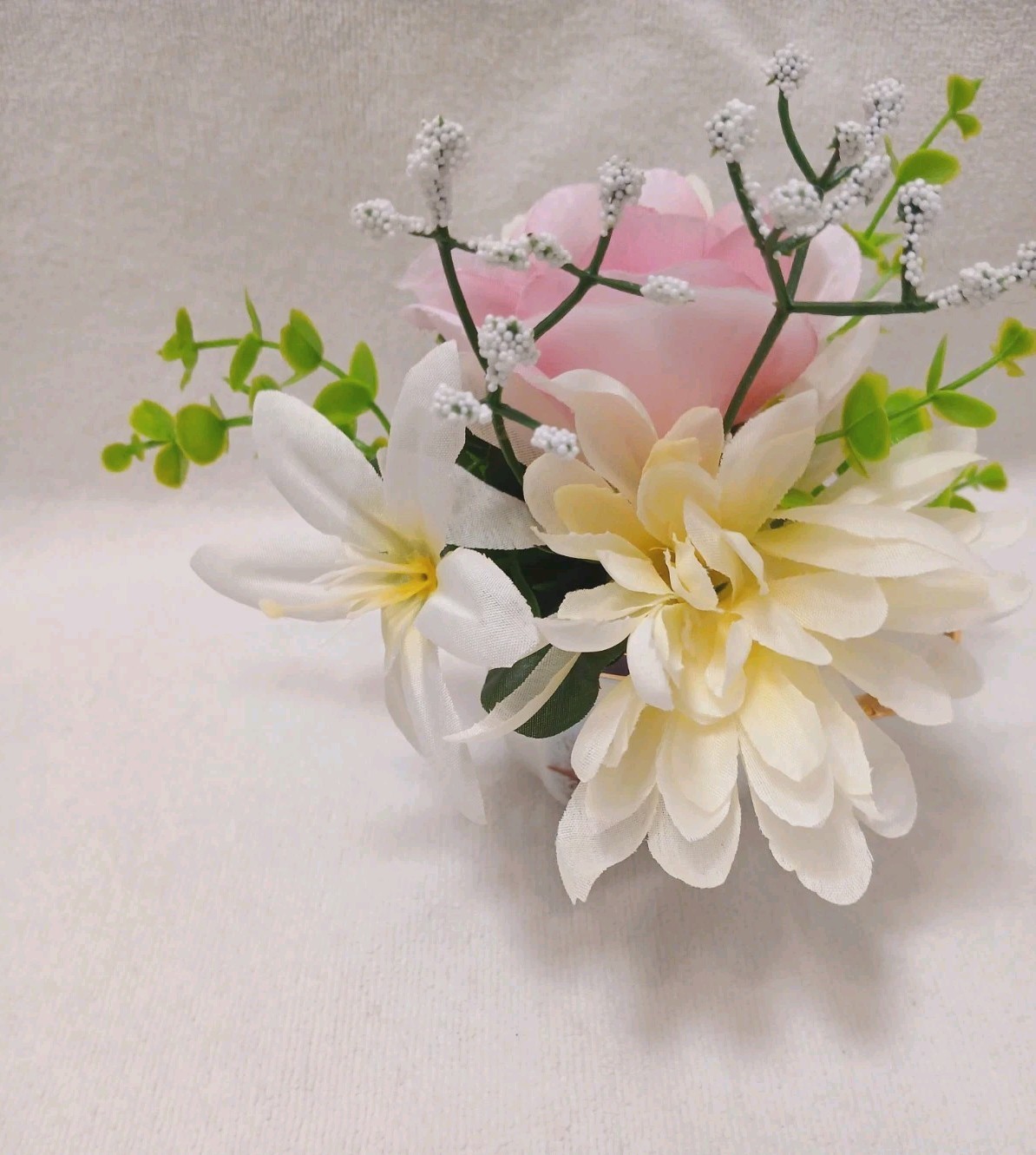 Tea Party Pink Rose Chrysanthem Silk Floral Arrangement Bridal Birthday POP-IN