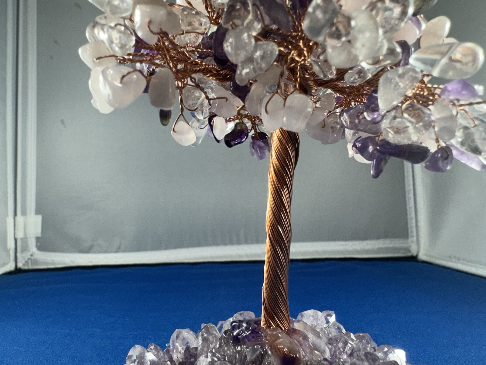 Unique Natural Amethyst Healing Crystal Money Tree on Amethyst Cluster Geode