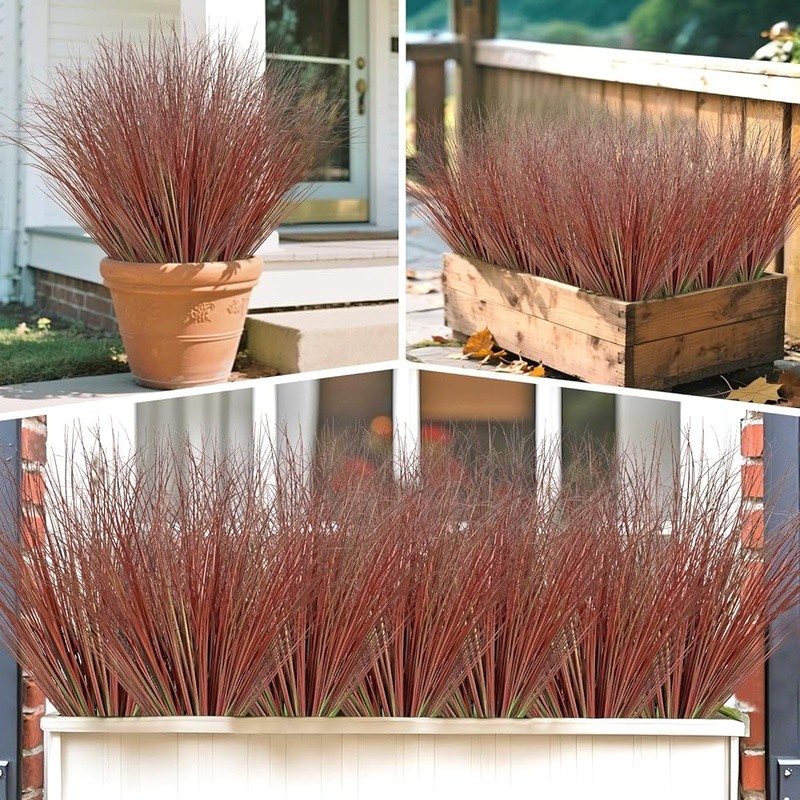 Artificial Wheat Grass Outdoor Plants Faux Greenery Decor Home Garden Party New