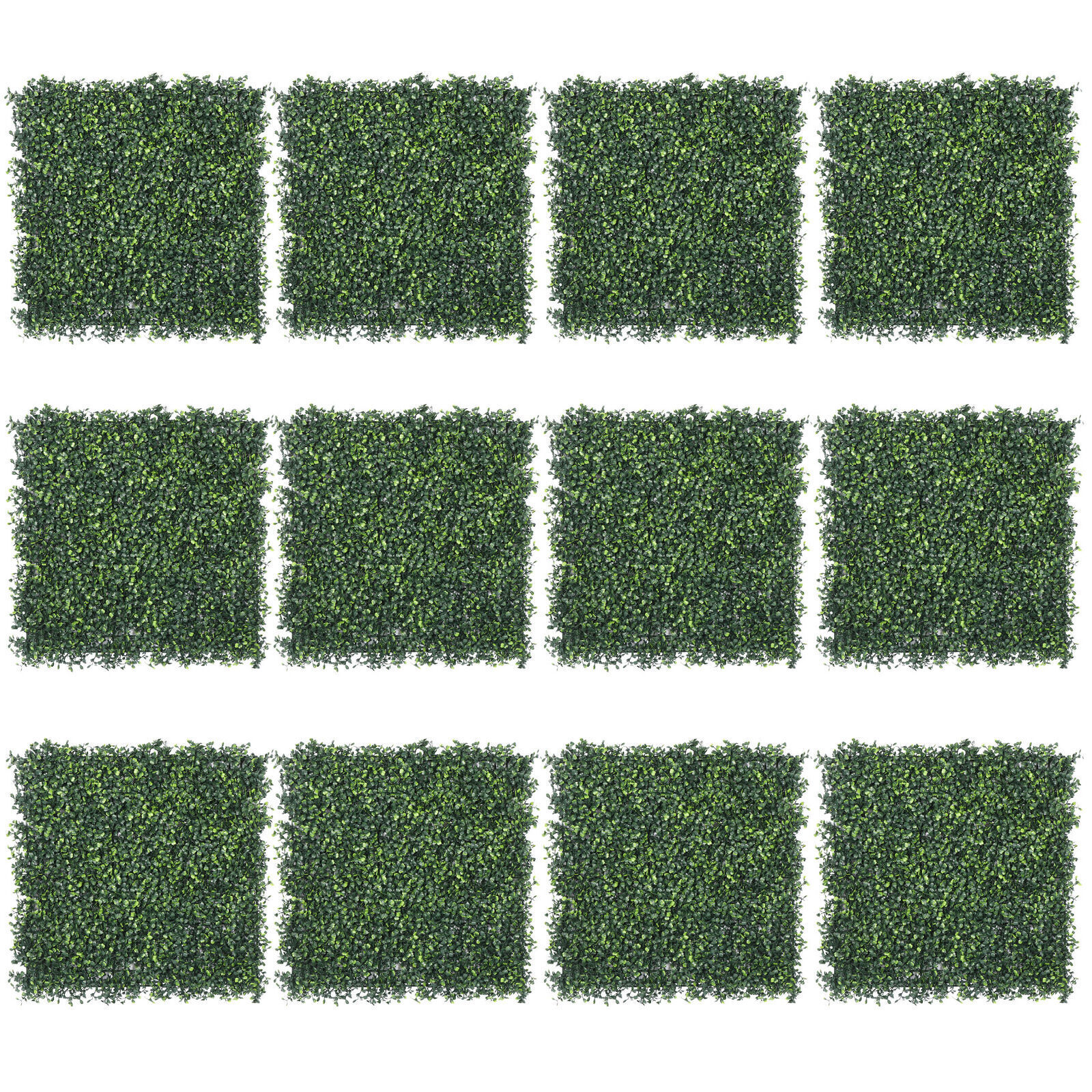 19”×19” Grass Wall, 12PCS Artificial Boxwood Hedges Panels Wall Decoration