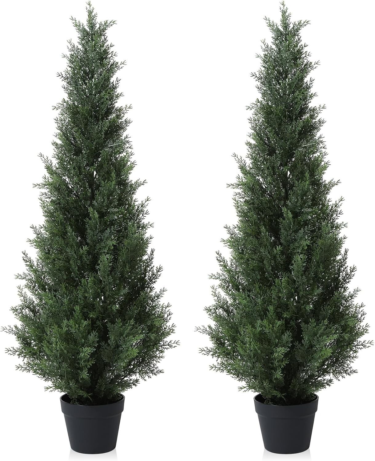 Set of 2 – 4FT Artificial Cedar Topiary Trees for -Round Outdoor Elegance