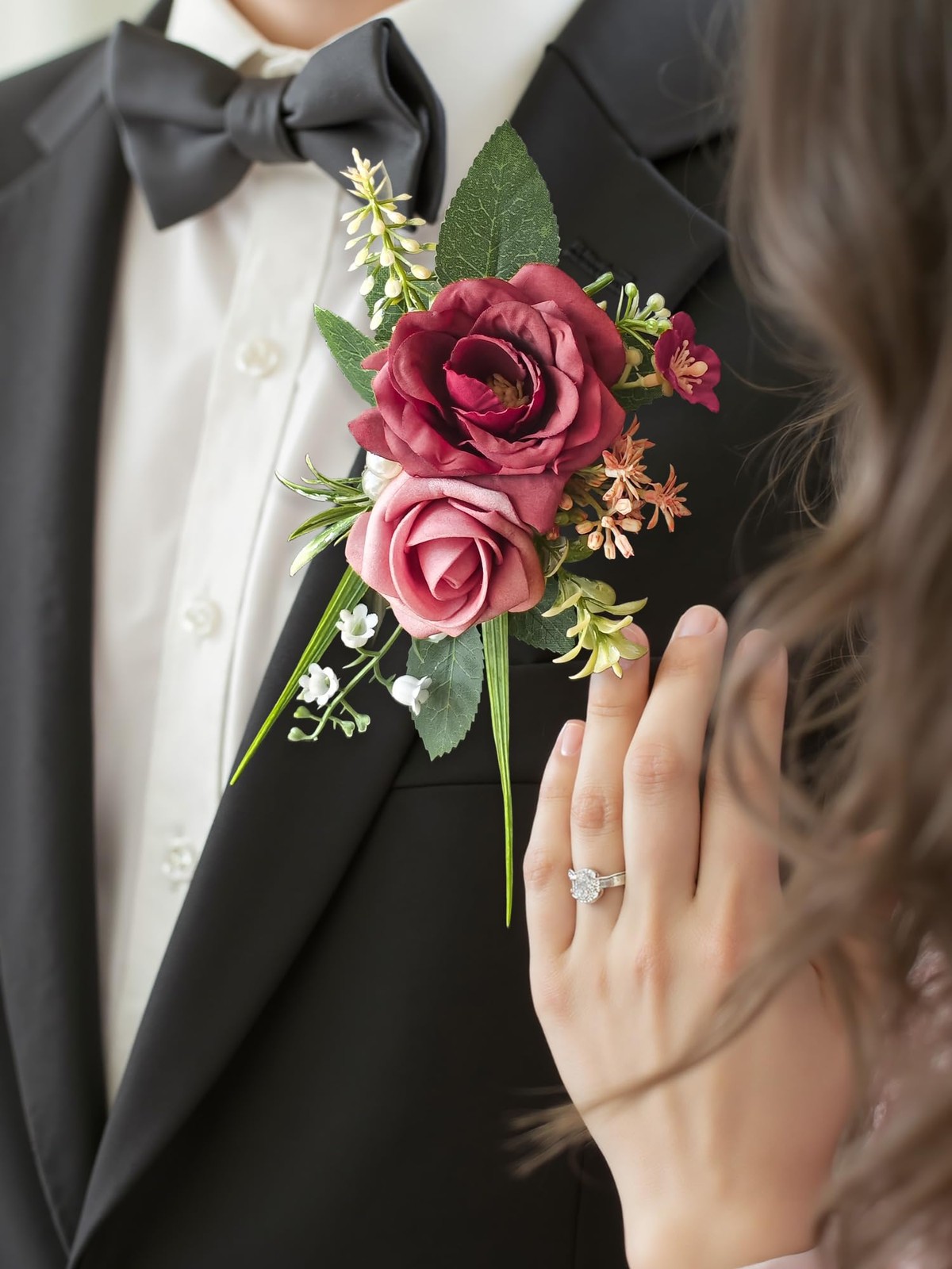 2pcs Boutonniere for Men – Suit Decor Flowers for Groom & Groomsmen Perfect f…