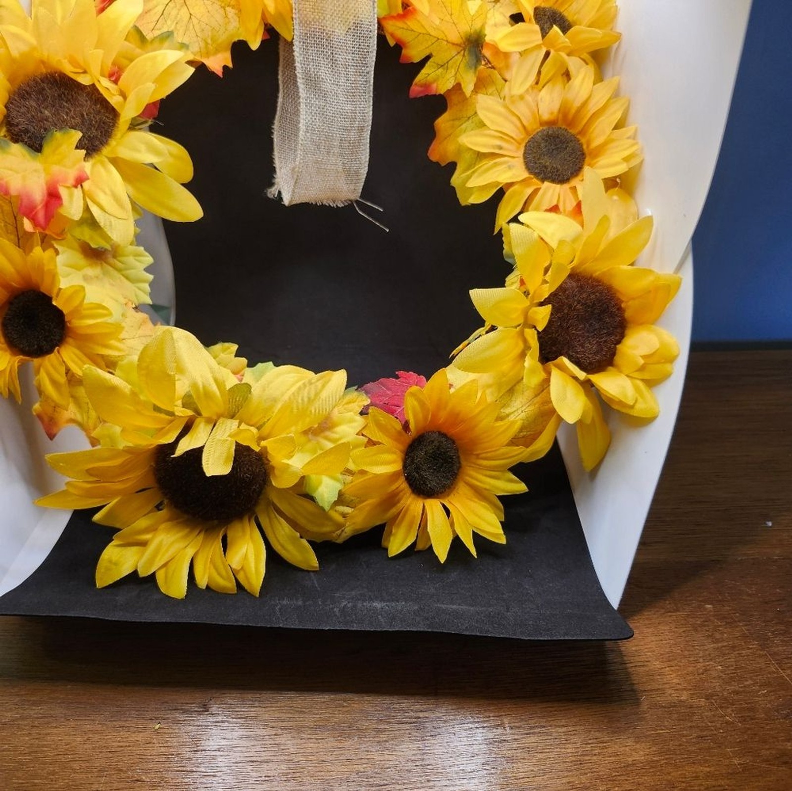 Hand Crafted Yellow Sunflower Floral Wreath Summer Door Wall Decoration