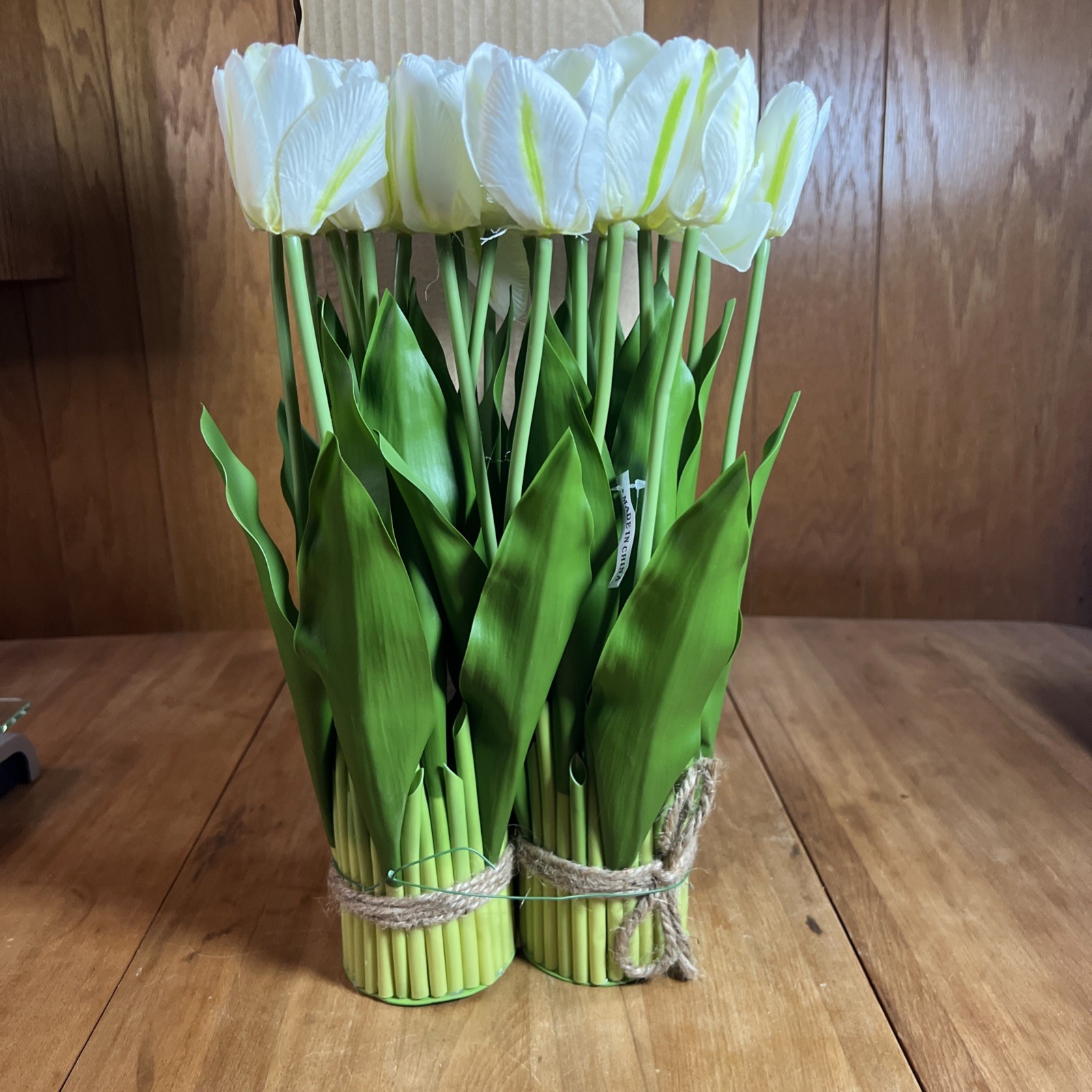 14.5″ Tulip Bundle in Ivory By Valerie Parr Hill, Set Of 2 New