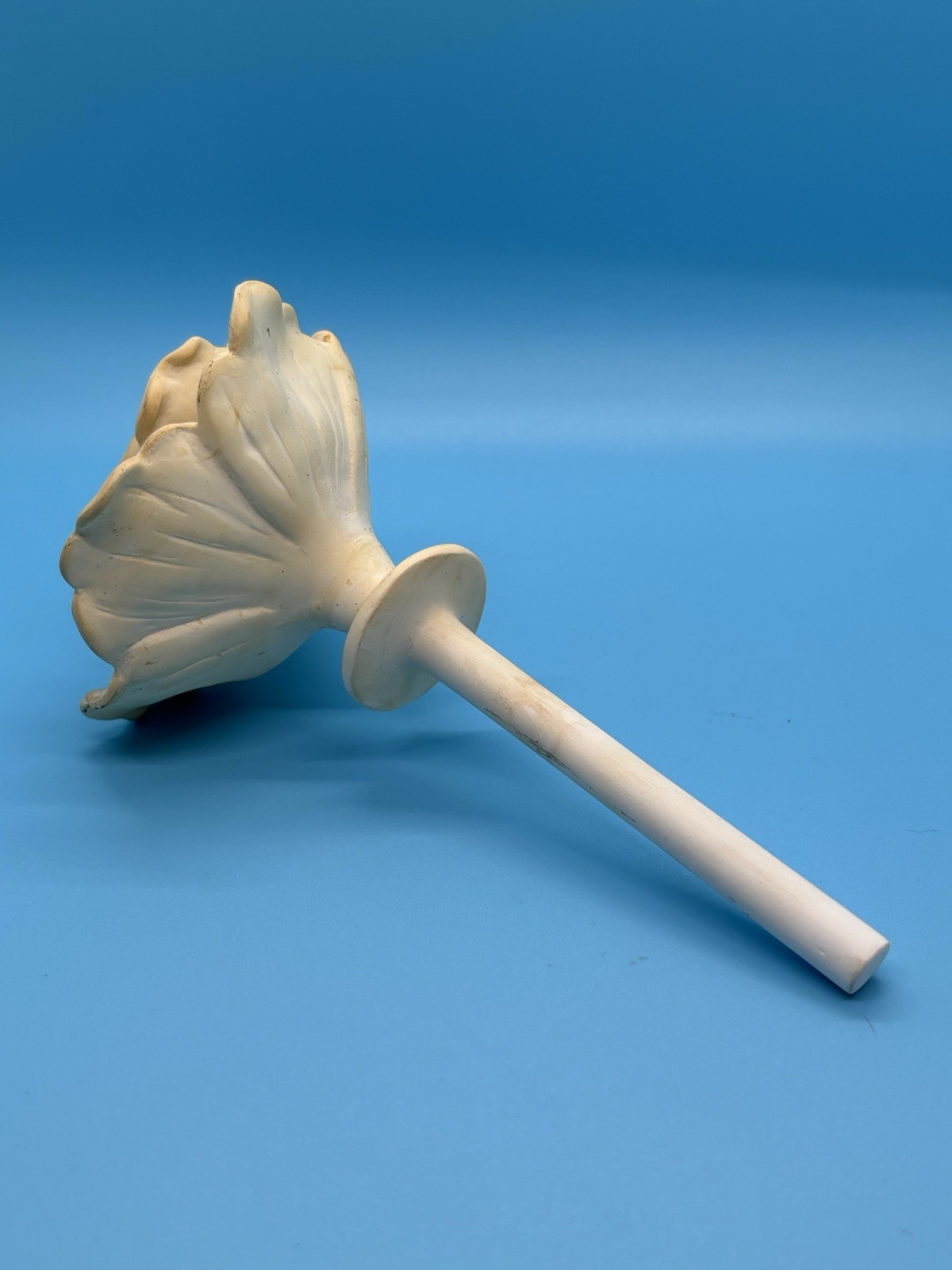 Vintage Ceramic Porcelain White Flower Rose Stem