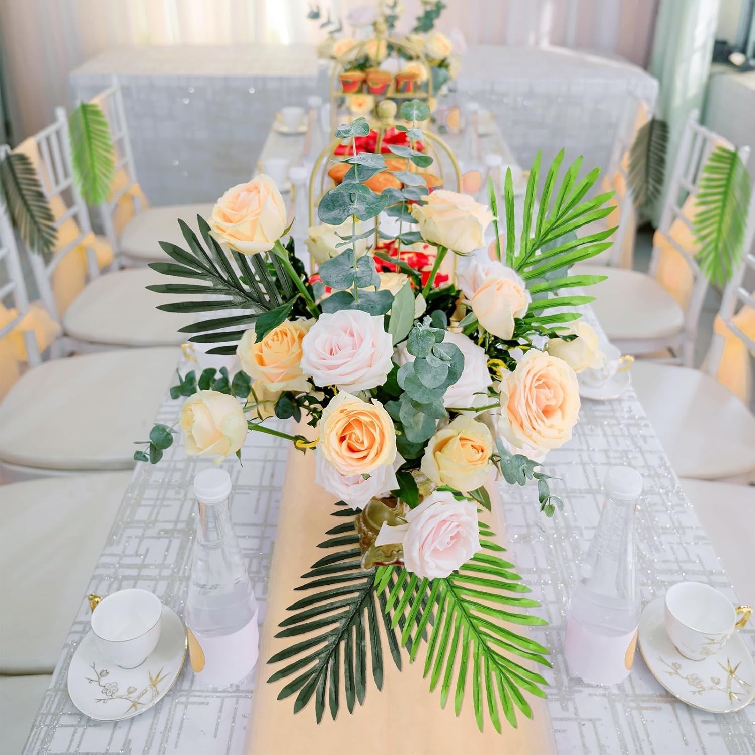 Vibrant Green Artificial Palm Fronds – Perfect for Weddings and Beach Parties