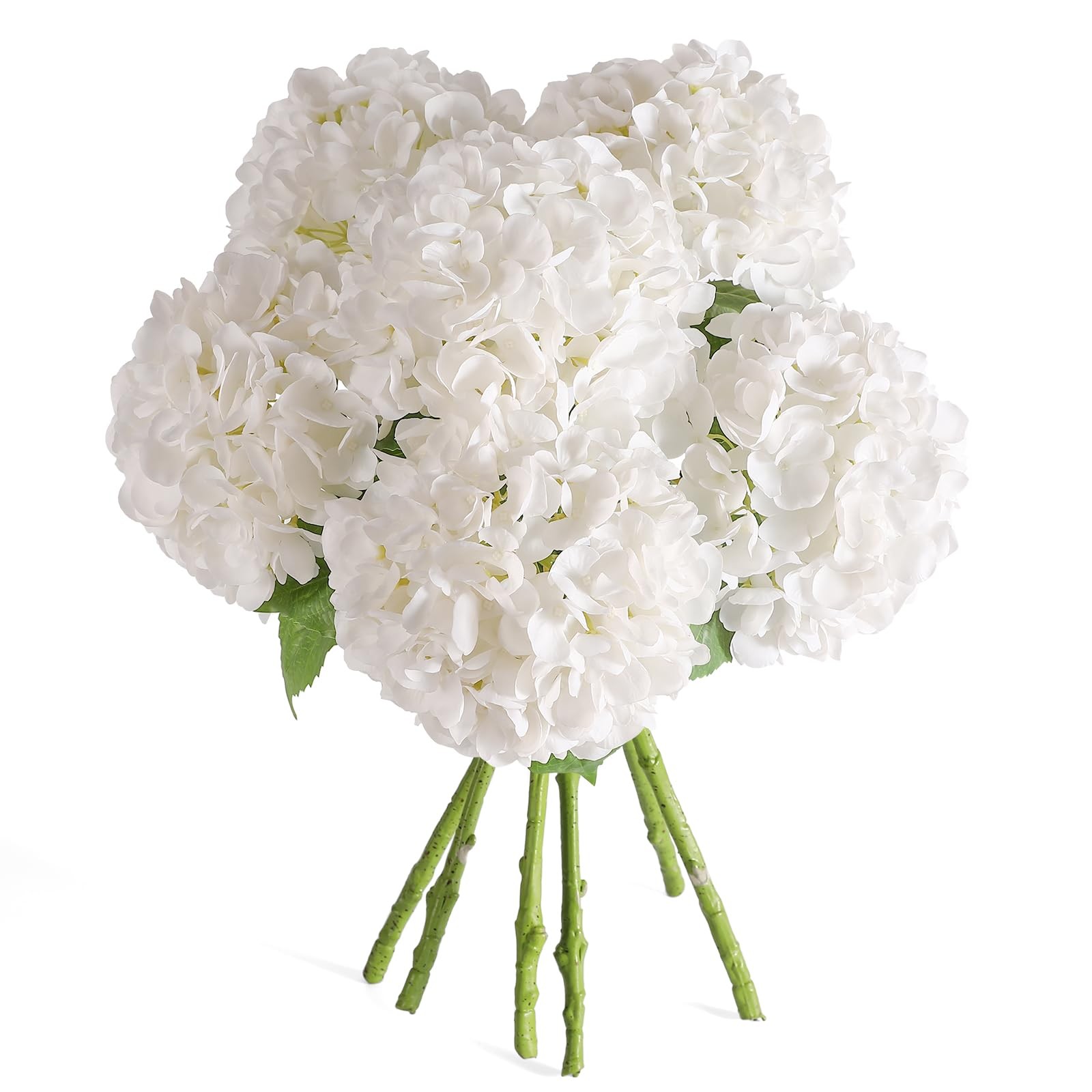 6PCS 22 inch Hydrangea Artificial Flowers Real Touch White Faux Hydrangea Flo…