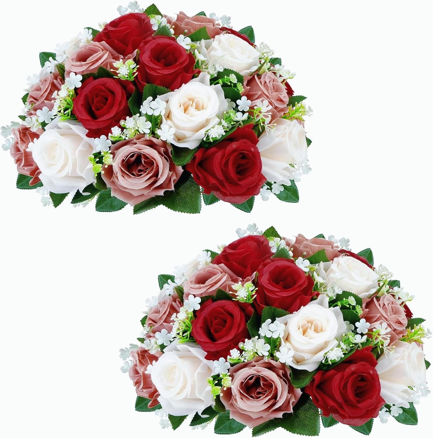2 Pcs Flower Centerpieces for Wedding Tables, 12.6in Dusty Rose Flower Balls …