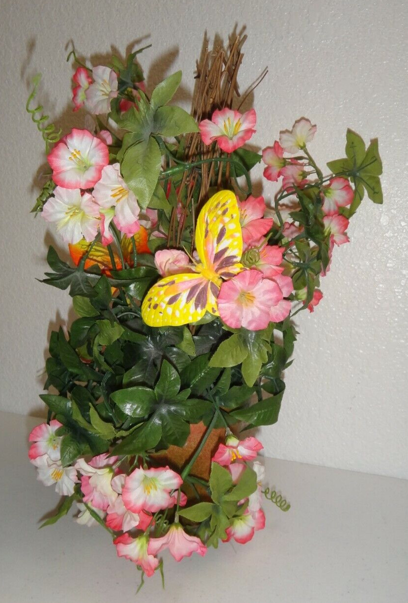 Artificial Potted Flowers & Butterflies Height :16 inches Floral Home Décor