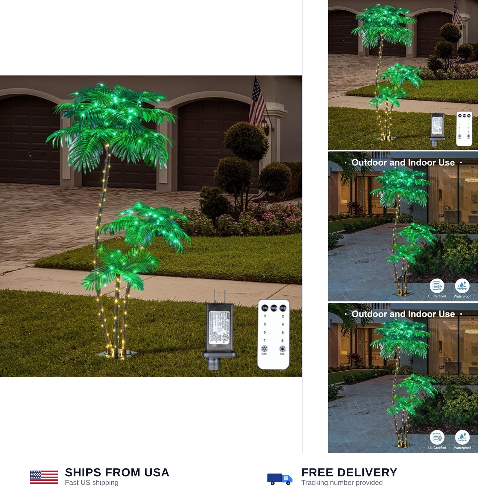 Lighted Palm Tree 6FT 3FT 2FT Artificial Palm Decor for Outdoor 203 LED Light…