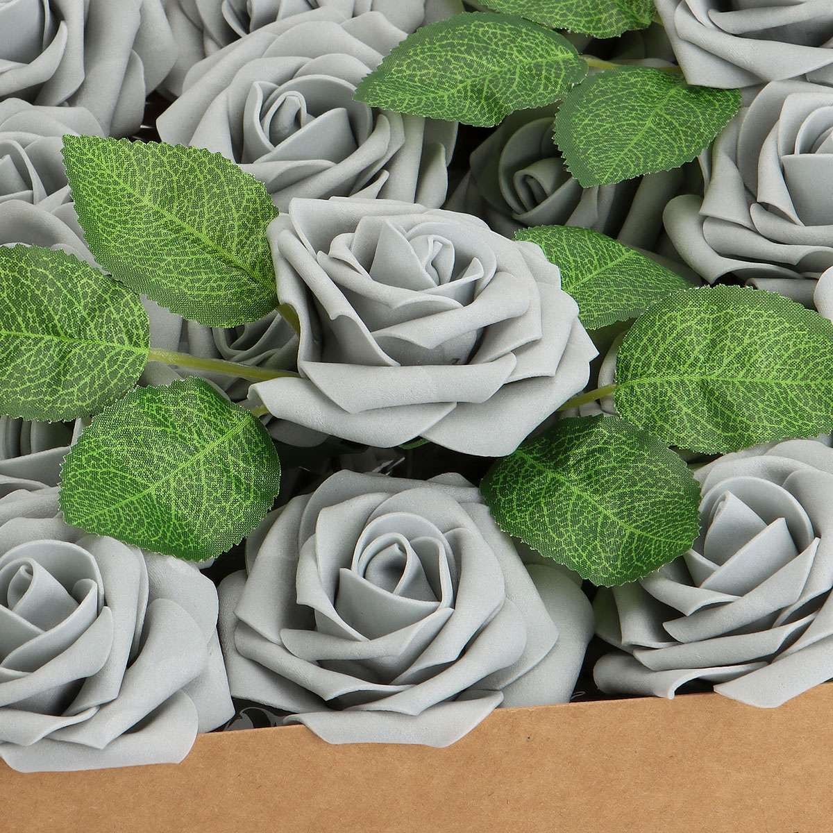 25/50pcs Artificial Flowers Real Looking Foam Rose Decoration DIY for Wedding US