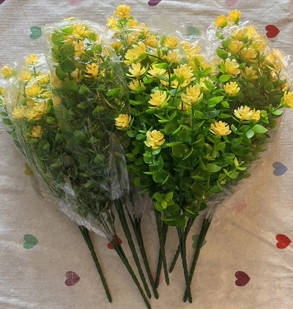 9pcs Yellow Artificial Flowers With Green Leaves – Great 4 Indoor & Outdoor 🆓📦