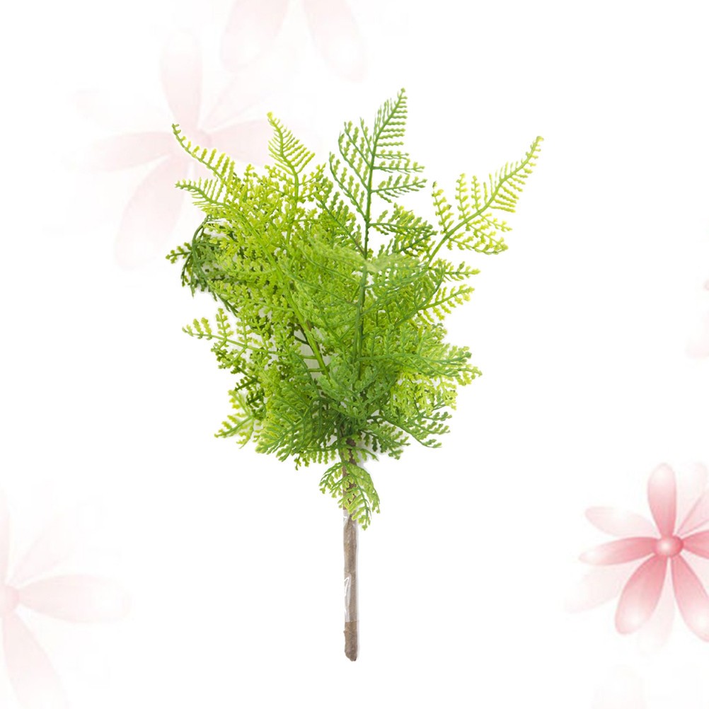 2Pcs Fake Fern Plant Light Green for Rustic Event Decor Tabletop Wall Display