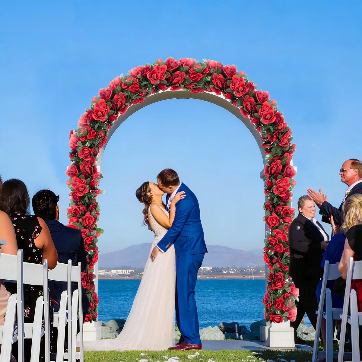 9Strands 8.2ft Artificial Flower Garland Fake Rose Vines for Wedding Party Decor