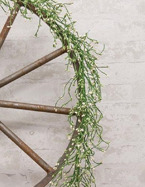 NEW Farmhouse CREAM LT GREEN PIP BERRY GARLAND 48″ Primitive Crafts Cottage