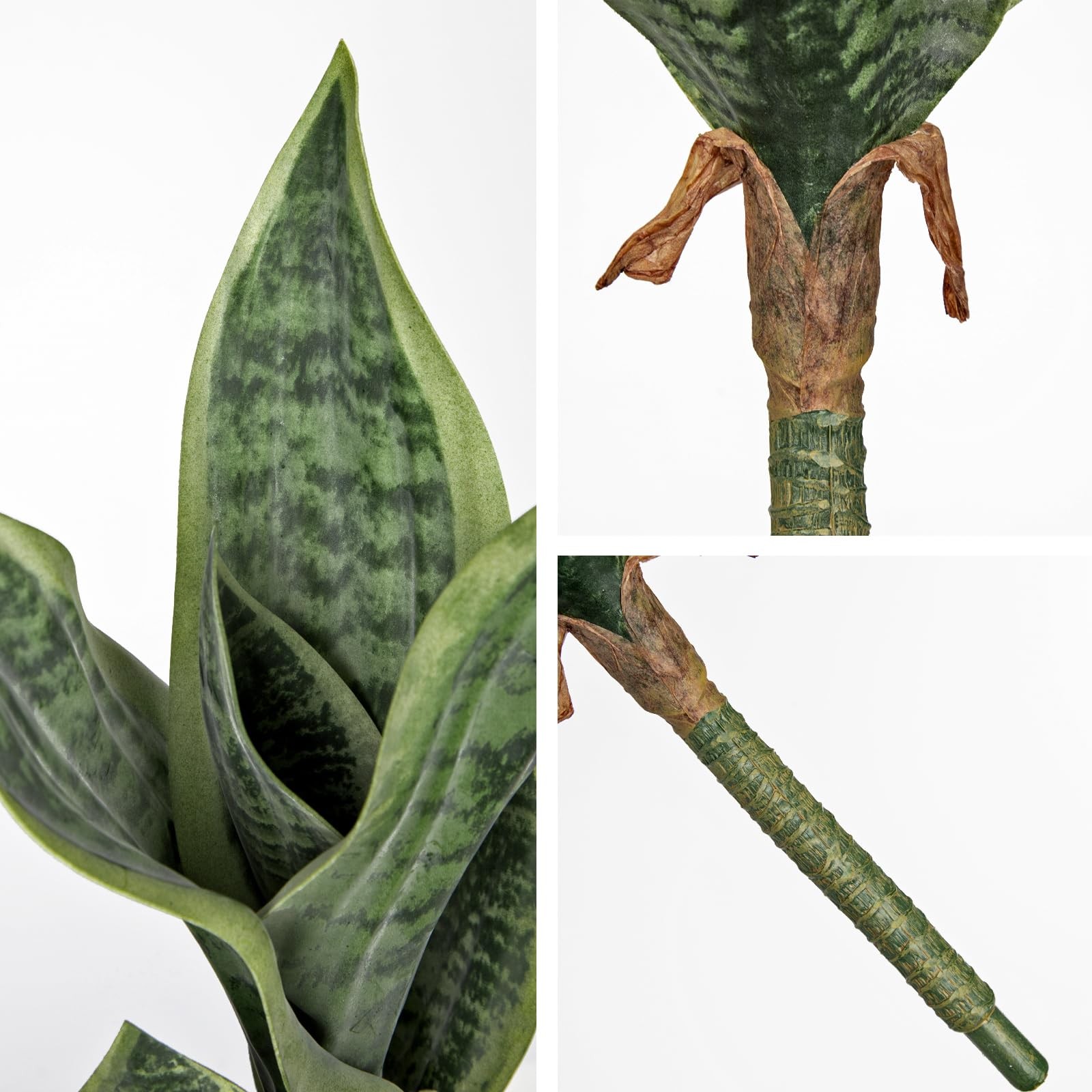 DILATATA Unpotted Artificial Snake Plant Faux Sansevieria Leaf Single Stem Fa…