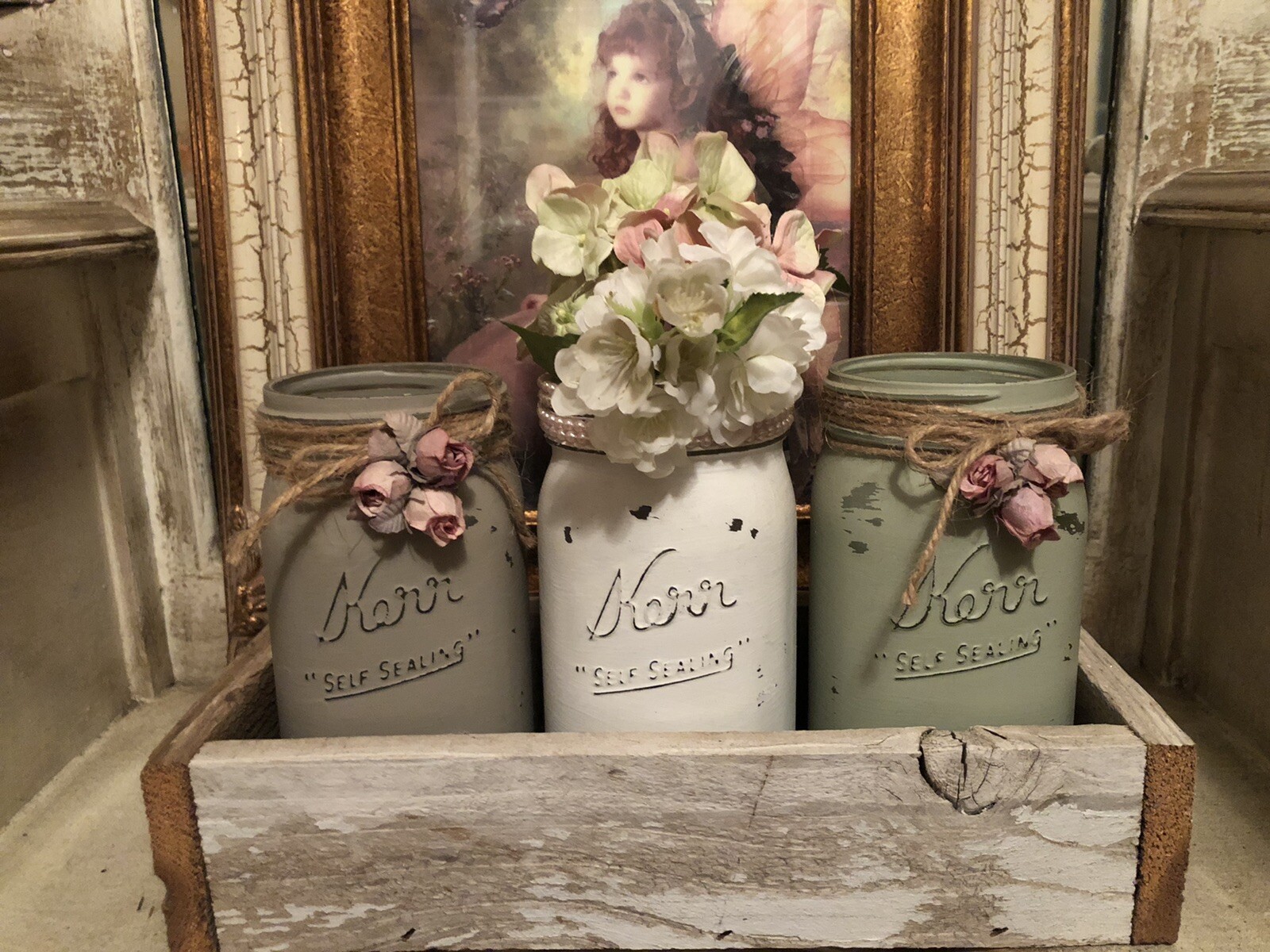 Handmade Chic/Rustic Table Box Decor Made From Reclaimed Wood 12.5 X 5 X 2.75
