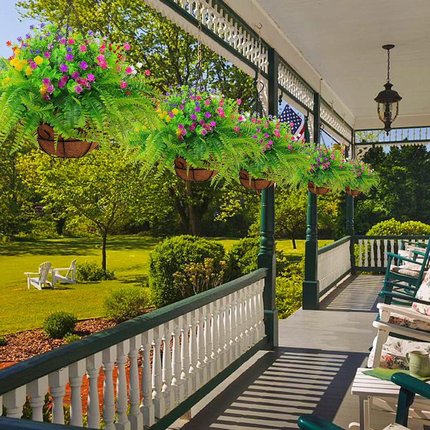 Premium UV-Resistant Faux Hanging Plants for Indoor & Outdoor Use