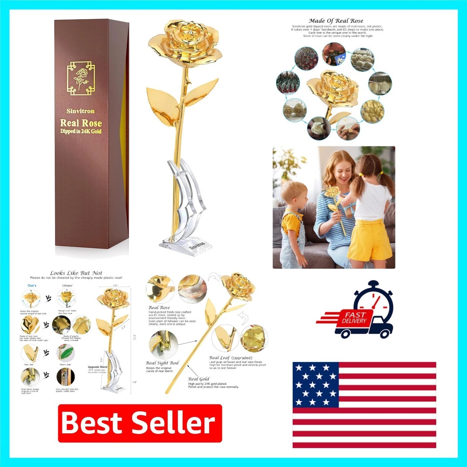 Handcrafted 24K Gold Rose – Eternal Love Gift for Anniversaries and Birthdays