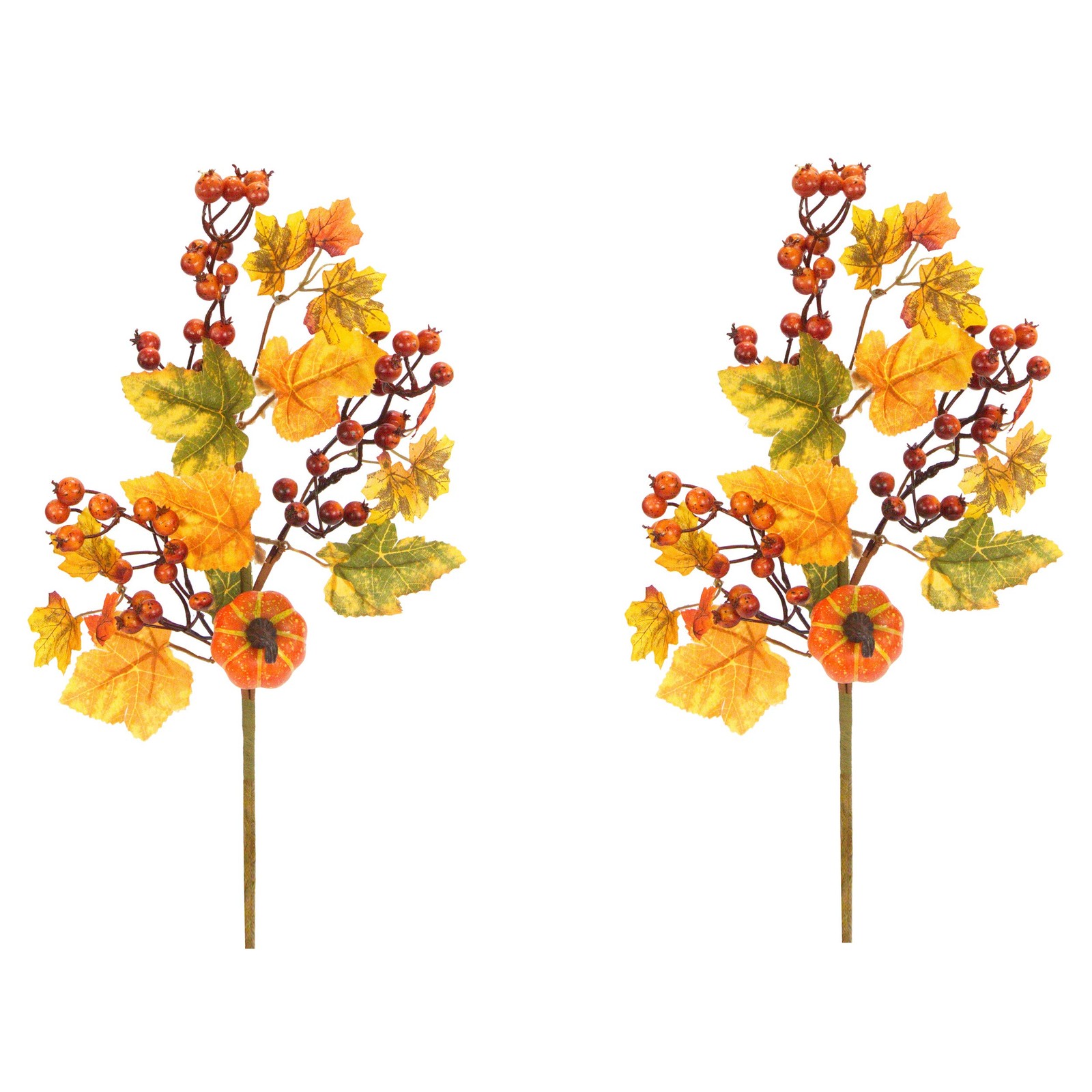 Artificial Autumn Flowers 20 Inch Faux Spray Pumpkin Fake Fruit Fall décor fo…