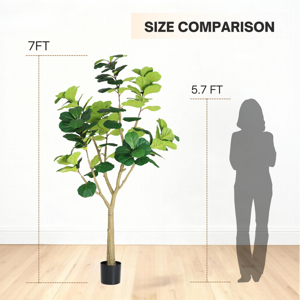 6ft Artificial Fiddle Leaf Fig Tree Faux Potted Plant Indoor Decor