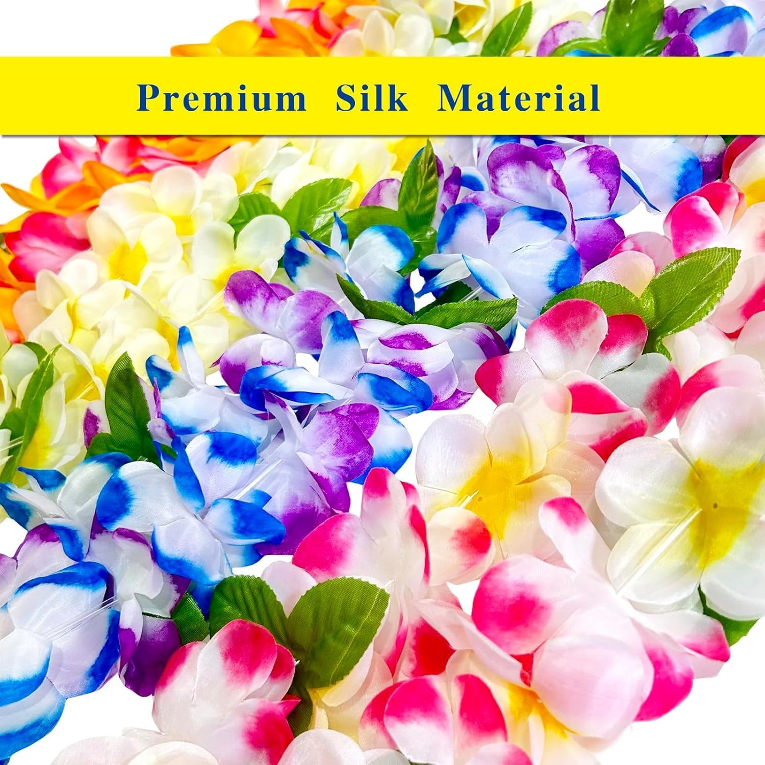 24 Bulk Hawaiian Leis for Adults: Vibrant Artificial Flower Leis for Luau Par…