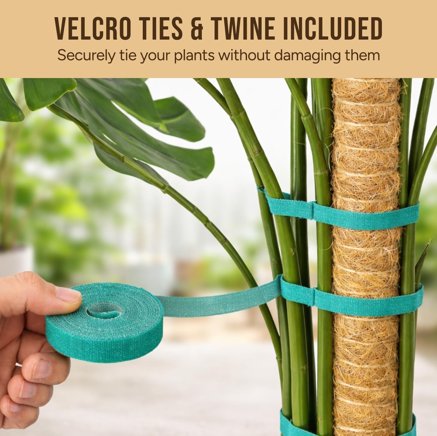 Moss Pole Monstera Plant Support – 2 Pack 28” Bendable Moss Pole Monstera