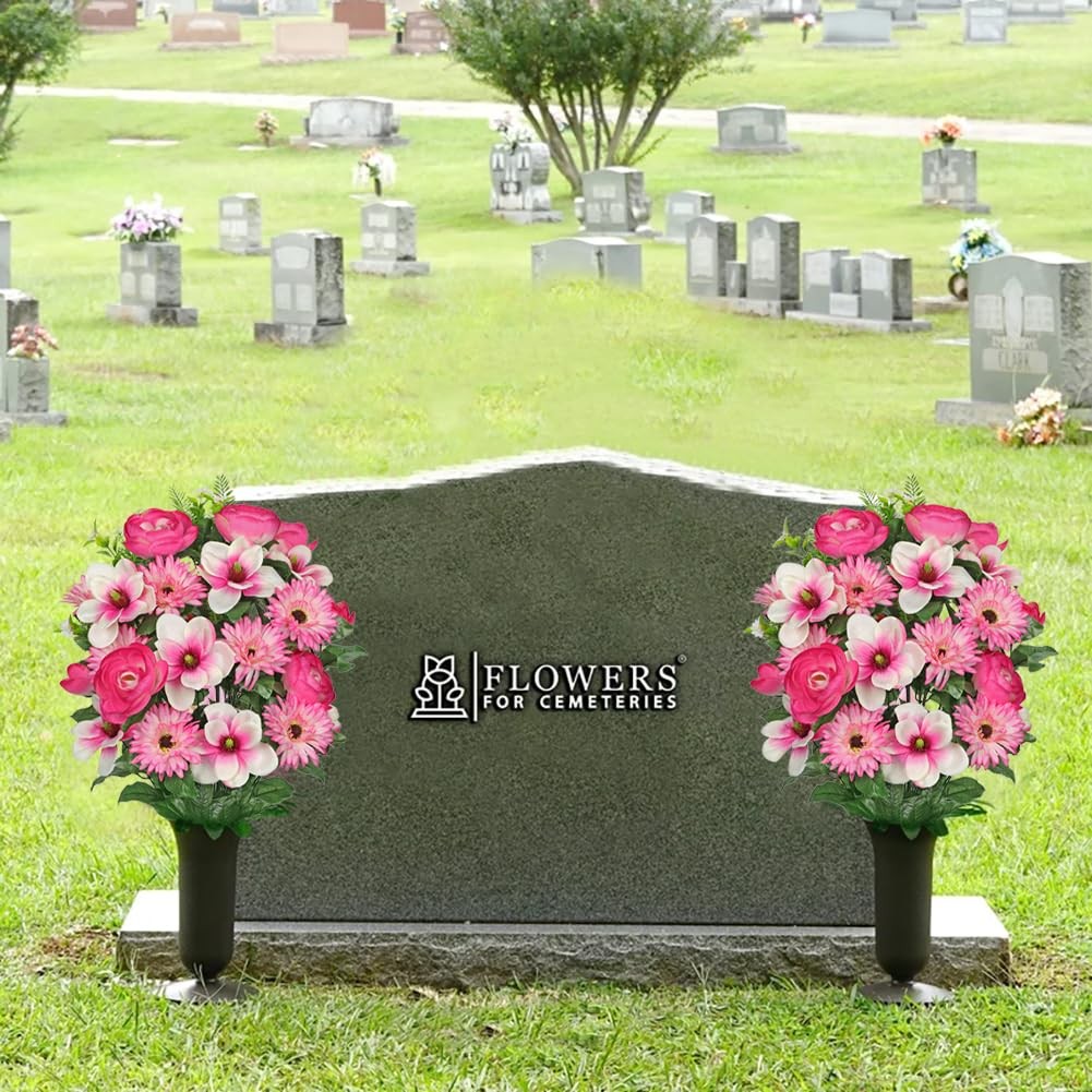 Artificial Flowers for Cemetery, Cemetery Flowers for Grave, Weather Resistan…