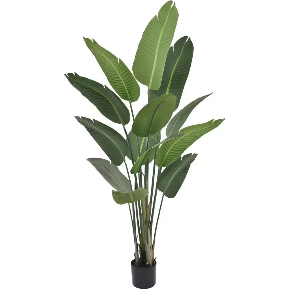 70 In. Artificial Black Birds of Paradise Plant Indoor/Outdoor Green Lifelike Fa