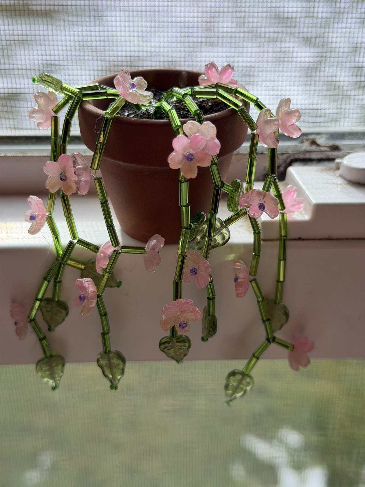 Forever Beaded Plant Shelf Sitter Magnet Handmade