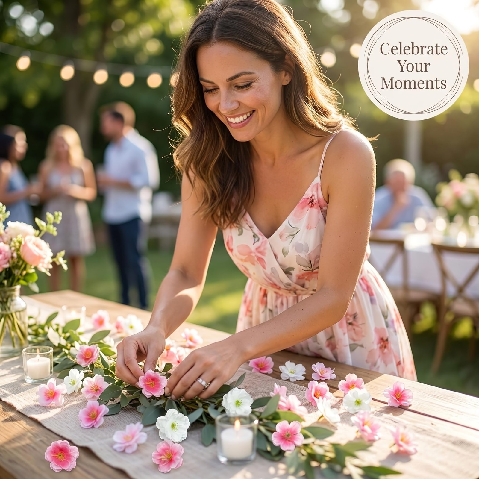100 PCS Cherry Blossom Artificial Flower Heads Silk Pink White Fake Petals