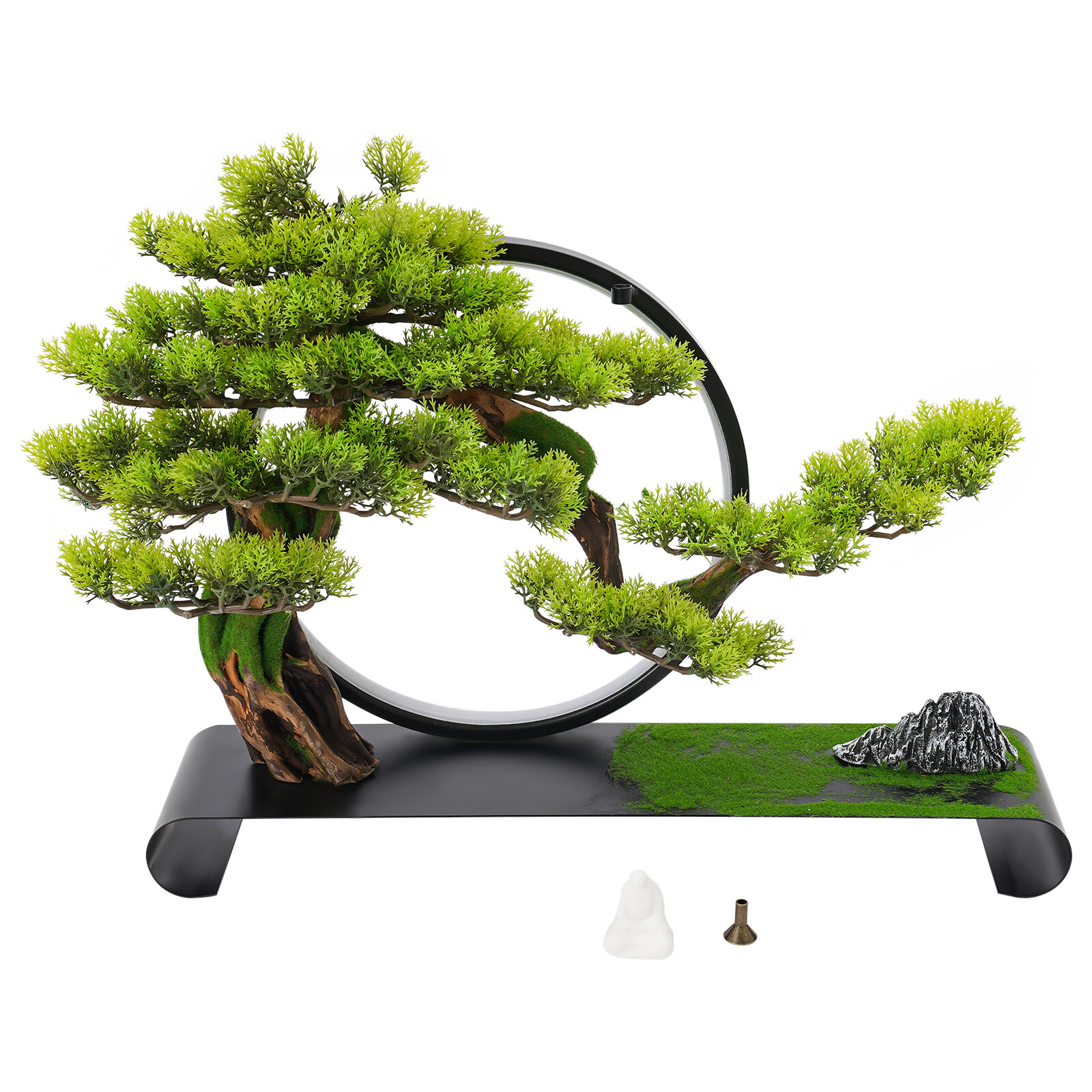 Realistic Simulation Bonsai Artificial Tree with LED Lamp Ring for Home USB 8W