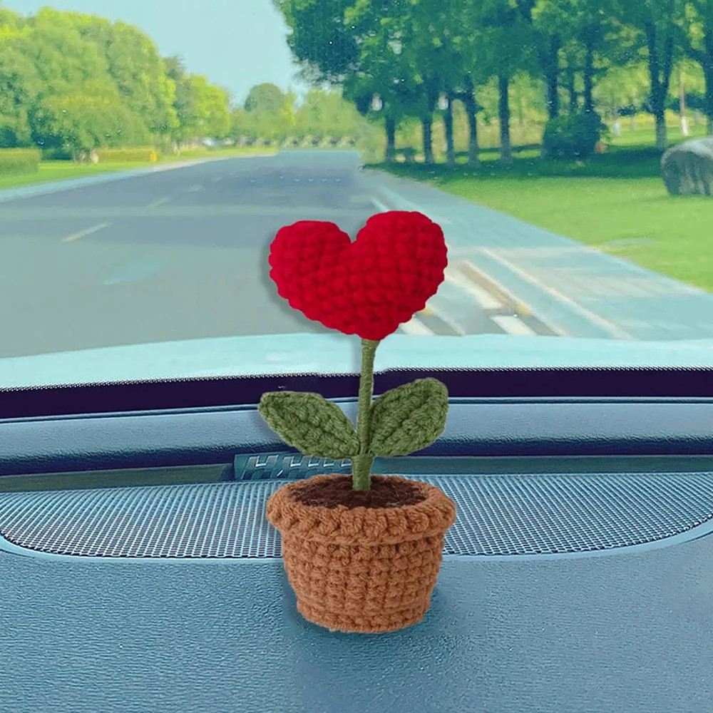 Hook Woven Finished Small Potted Plant Simulation Flower Potted Plant Flower