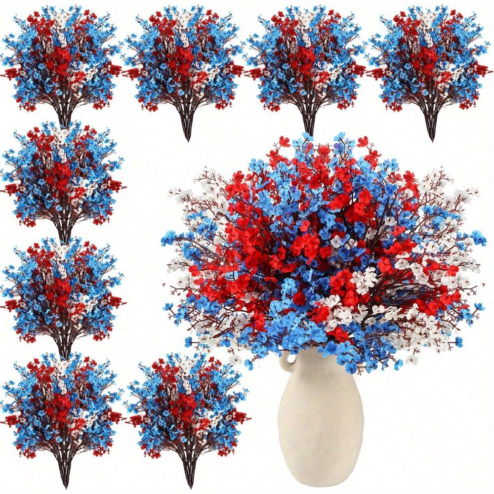 15pcs Artificial Flowers 20in Patriotic 4th of July Memorial Holiday Table Decor