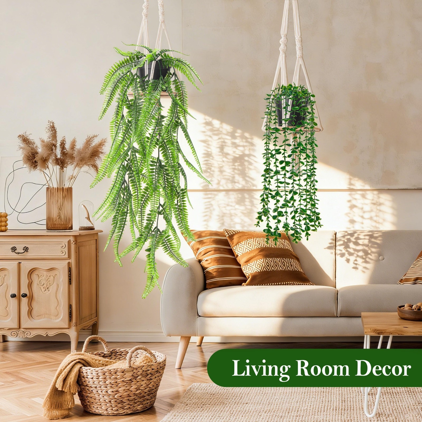8Pcs Artificial Ivy Vine & Eucalyptus Hanging Plants – Faux Greenery for Home De