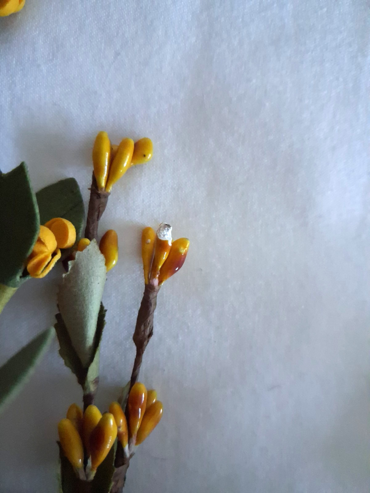 Artificial Mustard Yellow Floral Stem Lot 9 Stems Faux Flowers 12-32″