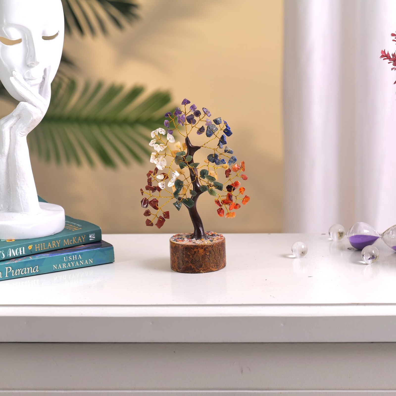 Chakra Tree of Life Crystals for Office Decor, Spiritual Gifts, Home Decor
