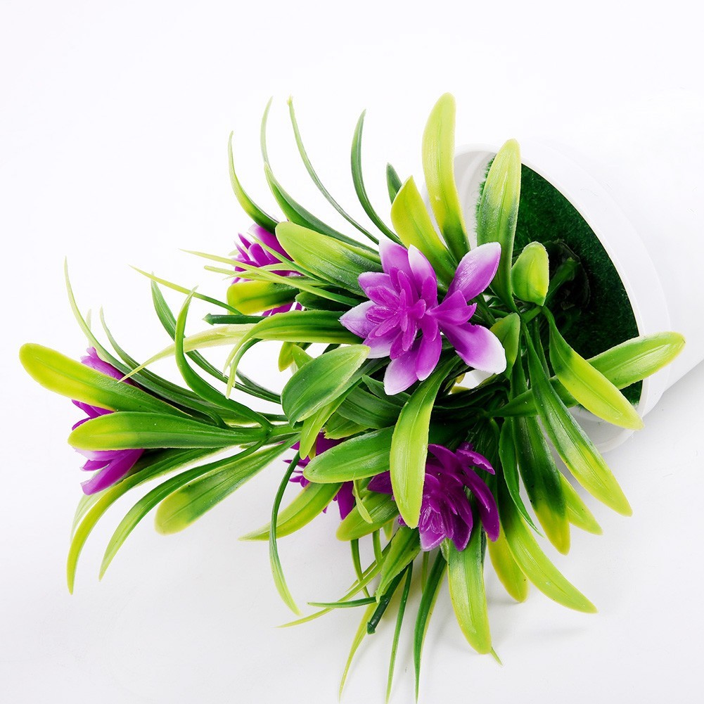 1* Small Artificial Bonsai Tabletop Home Decoration 5 Pcs Lotus Fake Flower